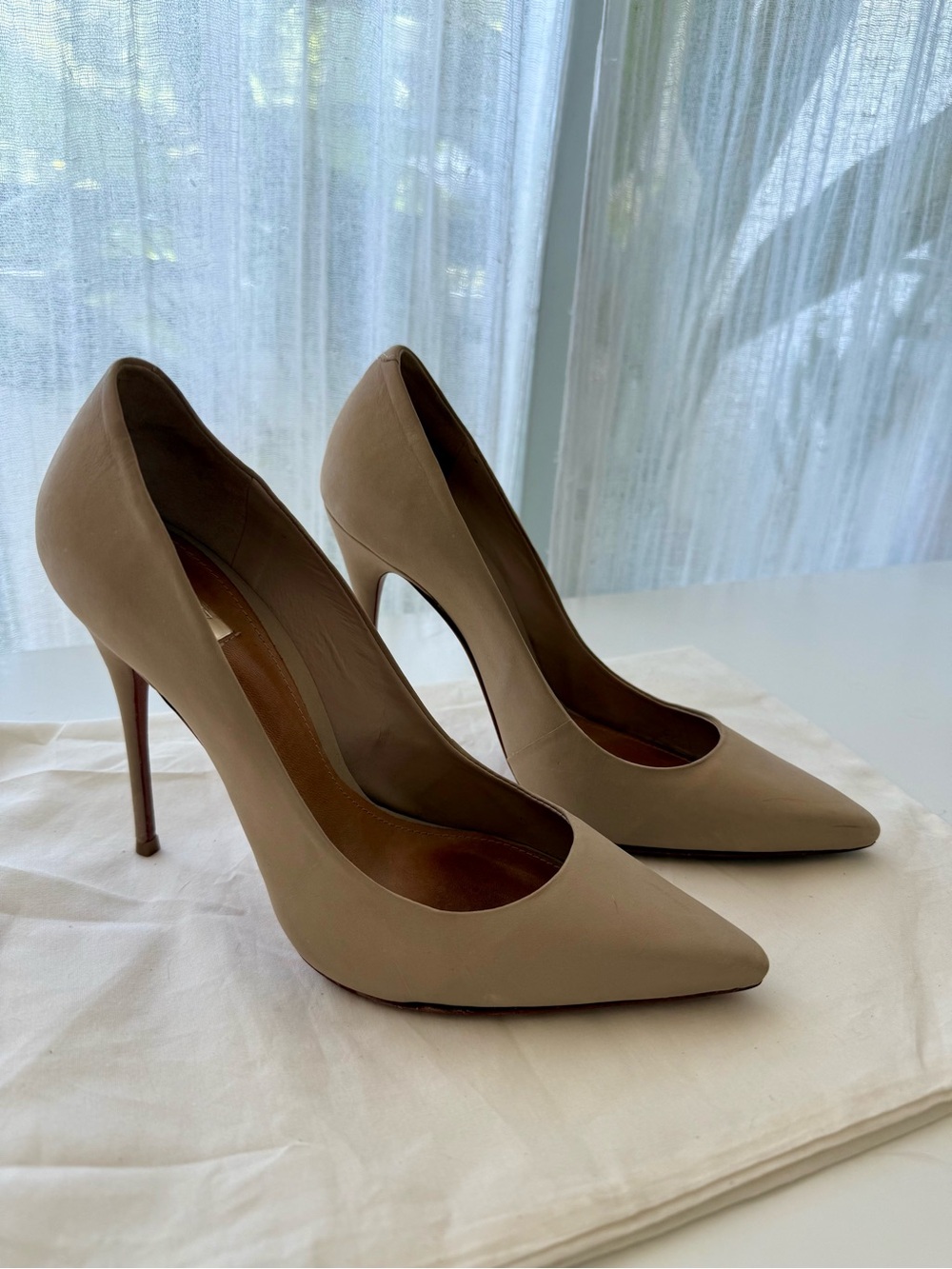 SCHUTZ Taupe Pointed-Toe Stiletto Pumps